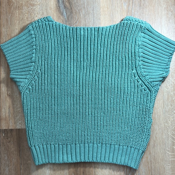 Z Supply Teal Knit Crop Top Size L - Picture 9 of 15